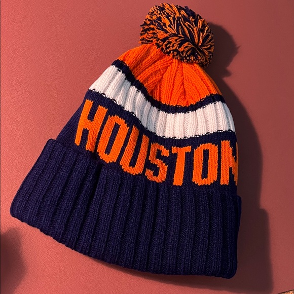 Other - ⚾️ UNISEX Houston Pom Pom Beanie Hat - Orange & Navy